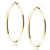 Cercei rotunzi argint placati cu aur galben Ø40 mm x 3 mm Classic Hoops DiAmanti KHV340G-DIA